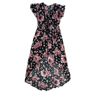 Charlotte Russe S Black Floral High Low Dress